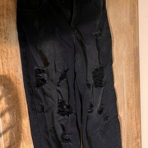 Distressed Black Jeans
